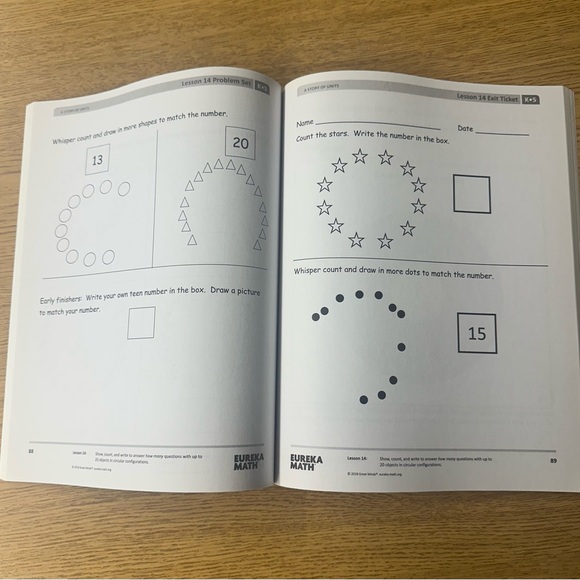 EUREKA MATH / GRADE K MODULE 5 & 6 / LEARN / STUDENT CONSUMABLE WORKBOOK / NEW - Picture 3 of 6